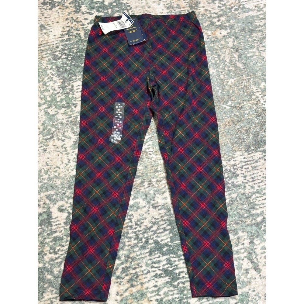 NWT Polo Ralph Lauren Girls Plaid Stretch Jersey Leggings ( M/8-10 yrs )
